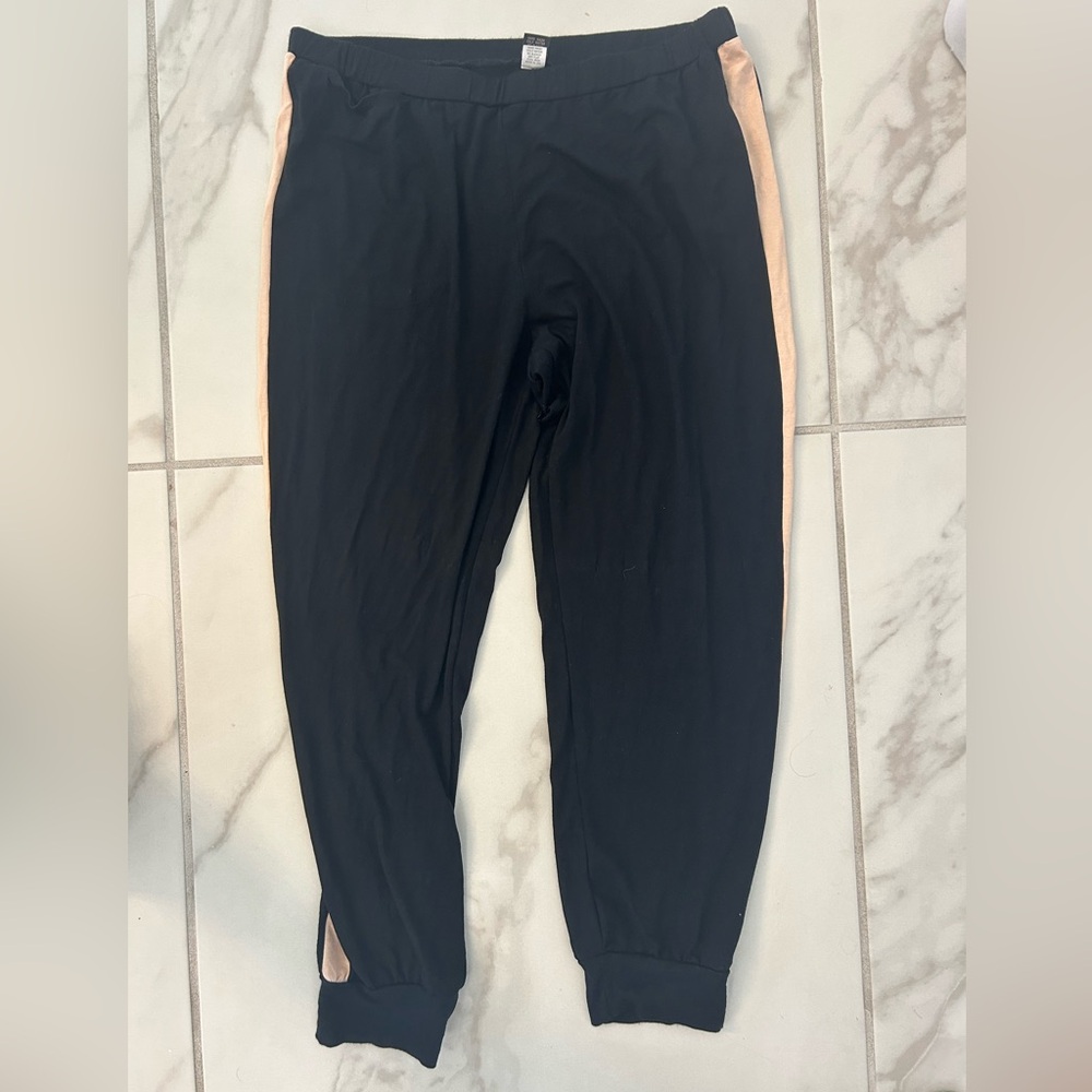 Only Hearts Black Joggers with Peach Side Stripe